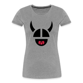 Viking enfant - T-shirt bio Premium Femme - gris chiné - Devant - Mia (176cm)