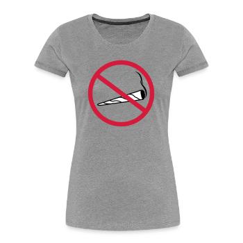 zone de bouclier interdite commune sans clipart logo chanvre - T-shirt bio Premium Femme - gris chiné - Devant - Mia (176cm)