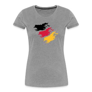 Design Germany - Women's Premium Organic T-Shirt - heather grey - Front - Mia (176cm)