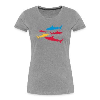haie - Frauen Premium Bio T-Shirt - Grau meliert - Vorne - Mia (176cm)