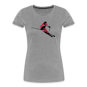 ski - T-shirt bio Premium Femme - gris chiné - Devant - Mia (176cm)