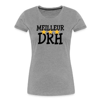 Meilleur DRH - T-shirt bio Premium Femme - gris chiné - Devant - Mia (176cm)