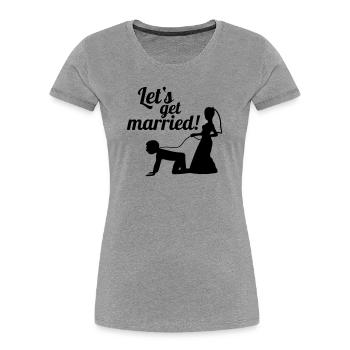 Permet de se marier célibataire adieu - T-shirt bio Premium Femme - gris chiné - Devant - Mia (176cm)