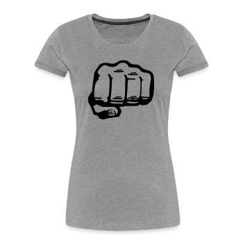 poing - T-shirt bio Premium Femme - gris chiné - Devant - Mia (176cm)