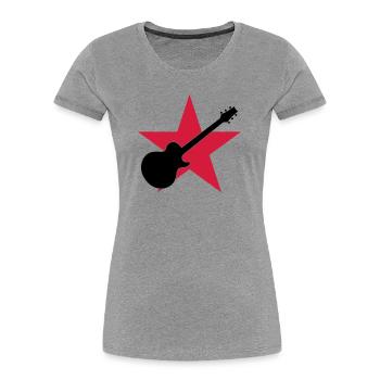 Guitar Player ! - T-shirt bio Premium Femme - gris chiné - Devant - Mia (176cm)