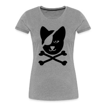 pirate - Women's Premium Organic T-Shirt - heather grey - Front - Mia (176cm)