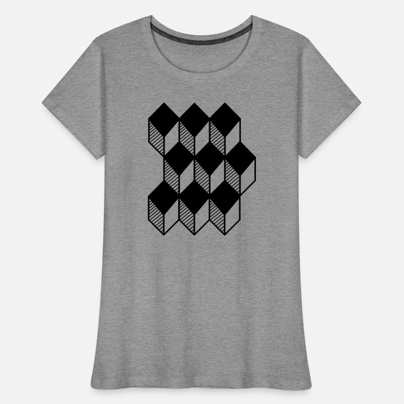 cube 3D T-shirt bio Premium Femme
