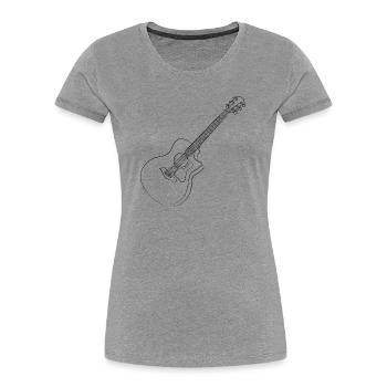 guitar - Women's Premium Organic T-Shirt - heather grey - Front - Mia (176cm)