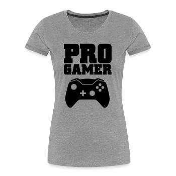 pro gamer - Women's Premium Organic T-Shirt - heather grey - Front - Mia (176cm)