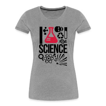 Wissenschaft - Frauen Premium Bio T-Shirt - Grau meliert - Vorne - Mia (176cm)
