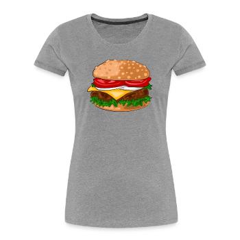 Hamburger - Frauen Premium Bio T-Shirt - Grau meliert - Vorne - Mia (176cm)