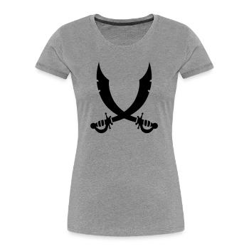 swords - Women's Premium Organic T-Shirt - heather grey - Front - Mia (176cm)