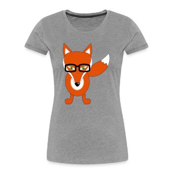 fox - Women's Premium Organic T-Shirt - heather grey - Front - Mia (176cm)