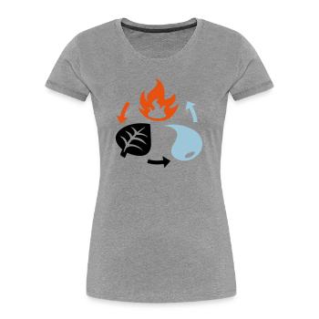 Fire, Water, Plant Elements - Women's Premium Organic T-Shirt - heather grey - Front - Mia (176cm)