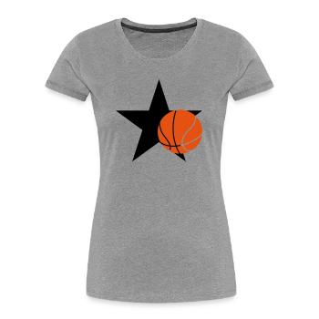 Basketball - Basket Ball - Game - Sport - Player - Frauen Premium Bio T-Shirt - Grau meliert - Vorne - Mia (176cm)