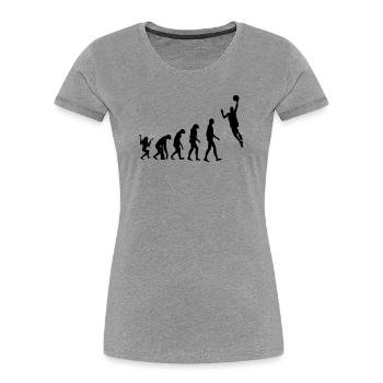 Basketball - Basket Ball - Game - Sport - Player - Frauen Premium Bio T-Shirt - Grau meliert - Vorne - Mia (176cm)