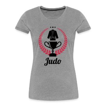 Judo / Judoka / Sport / Fight / Fighter / Strong - T-shirt bio Premium Femme - gris chiné - Devant - Mia (176cm)