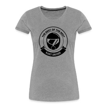 Go-Kart / Karting / Kart / Fahrer - Frauen Premium Bio T-Shirt - Grau meliert - Vorne - Mia (176cm)