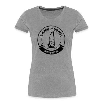 Windsurfen / Windsurfer / Windsurf / Windsurfing - Frauen Premium Bio T-Shirt - Grau meliert - Vorne - Mia (176cm)