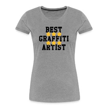 Graffiti / Tag / Writer / Street Art - Frauen Premium Bio T-Shirt - Grau meliert - Vorne - Mia (176cm)