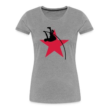 Stabhochsprung Stabhochsprunger Sport Sportler - Frauen Premium Bio T-Shirt - Grau meliert - Vorne - Mia (176cm)
