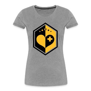Arzt / Medizin / Kardiologie / Kardiologe - Frauen Premium Bio T-Shirt - Grau meliert - Vorne - Mia (176cm)