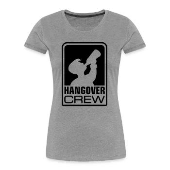 hangover crew logo - Frauen Premium Bio T-Shirt - Grau meliert - Vorne - Mia (176cm)