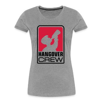 hangover crew logo - Frauen Premium Bio T-Shirt - Grau meliert - Vorne - Mia (176cm)