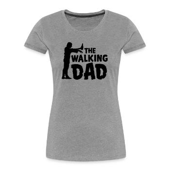 vatertag dad humor - Frauen Premium Bio T-Shirt - Grau meliert - Vorne - Mia (176cm)