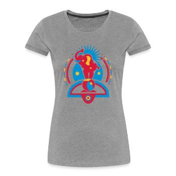 Un éléphant de cirque sur un ballon dans le ring - T-shirt bio Premium Femme - gris chiné - Devant - Mia (176cm)