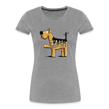 Kleiner Airedale Terrier - Hund - Hunde - Frauen Premium Bio T-Shirt - Grau meliert - Vorne - Mia (176cm)