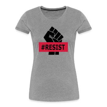 Hashtag Resist - Raised Fist - Black Power - Women's Premium Organic T-Shirt - heather grey - Front - Mia (176cm)