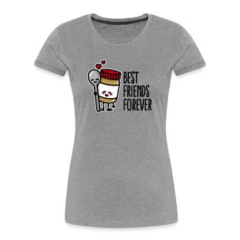 Best friends forever peanut butter / spoon BFF - Frauen Premium Bio T-Shirt - Grau meliert - Vorne - Mia (176cm)