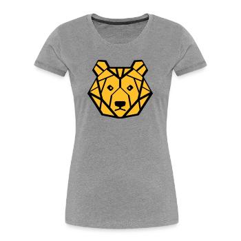 baer symetrisch - Frauen Premium Bio T-Shirt - Grau meliert - Vorne - Mia (176cm)