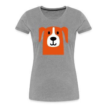 Süsser Hund - Frauen Premium Bio T-Shirt - Grau meliert - Vorne - Mia (176cm)
