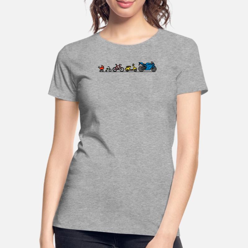 Motorcycle motorbikes evolution development bikers Women's Premium Organic T-Shirt