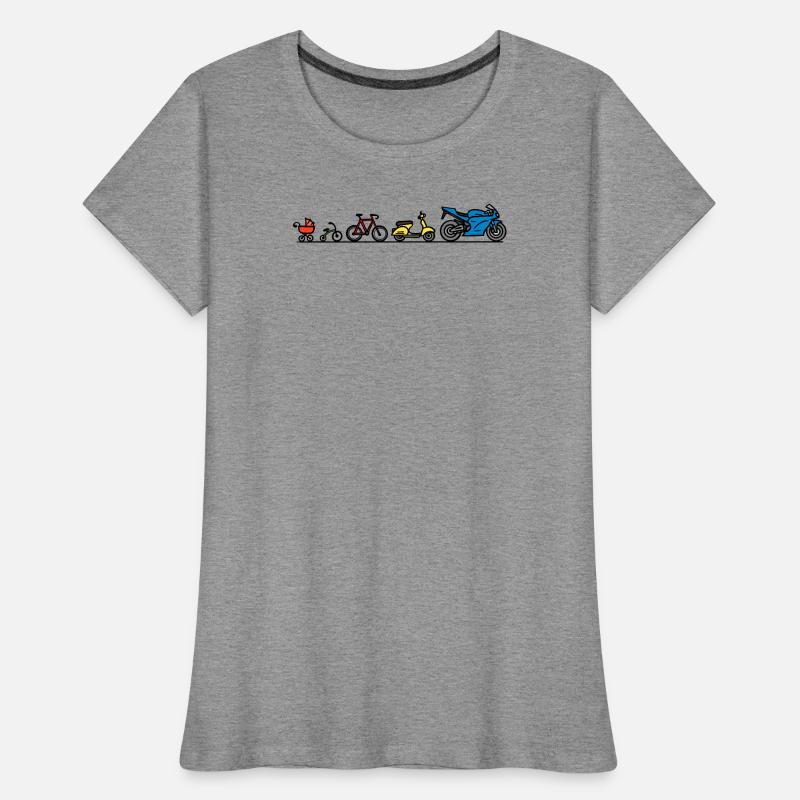 Motorrad Motorräder Evolution Entwicklung Biker Frauen Premium Bio T-Shirt