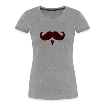 Mustache mustache mustache gift - Women's Premium Organic T-Shirt - heather grey - Front - Mia (176cm)
