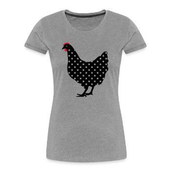Huhn Henne gepunktet - Frauen Premium Bio T-Shirt - Grau meliert - Vorne - Mia (176cm)