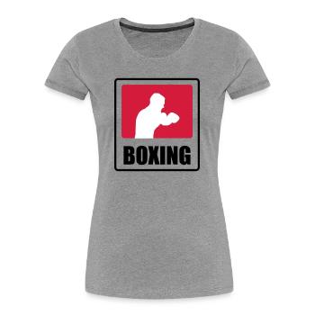 Boxer - Boxing 🥊 - Women's Premium Organic T-Shirt - heather grey - Front - Mia (176cm)