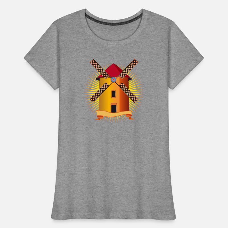 golden windmill with a shining background Women's Premium Organic T-Shirt