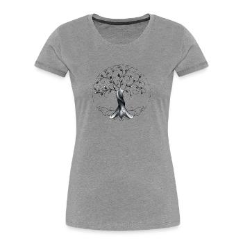 Tree of Life - Women's Premium Organic T-Shirt - heather grey - Front - Mia (176cm)