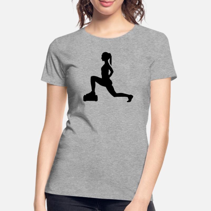 Mädchen oder Dame, die Schritte oder Aerobic macht Frauen Premium Bio T-Shirt