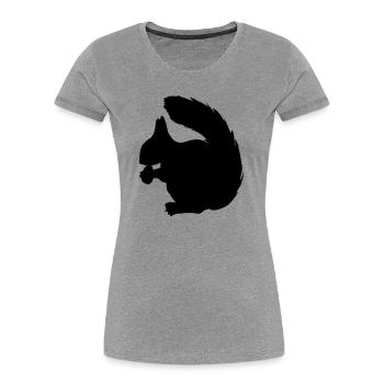 Squirrel with nut shadow figure - Women's Premium Organic T-Shirt - heather grey - Front - Mia (176cm)