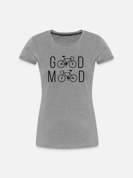 Radfahren - gute Laune - Frauen Premium Bio T-Shirt - Grau meliert