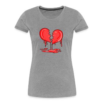 Broken heart - Women's Premium Organic T-Shirt - heather grey - Front - Mia (176cm)