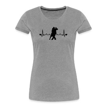 Tango Argentino Heartbeat Tango Tänzer Tanzpaar - Frauen Premium Bio T-Shirt - Grau meliert - Vorne - Mia (176cm)