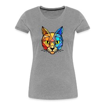 Tigre animal - T-shirt bio Premium Femme - gris chiné - Devant - Mia (176cm)
