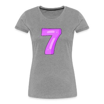 7 lila - Frauen Premium Bio T-Shirt - Grau meliert - Vorne - Mia (176cm)
