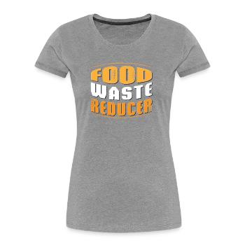 FOOD WASTE REDUCER - T-shirt bio Premium Femme - gris chiné - Devant - Mia (176cm)
